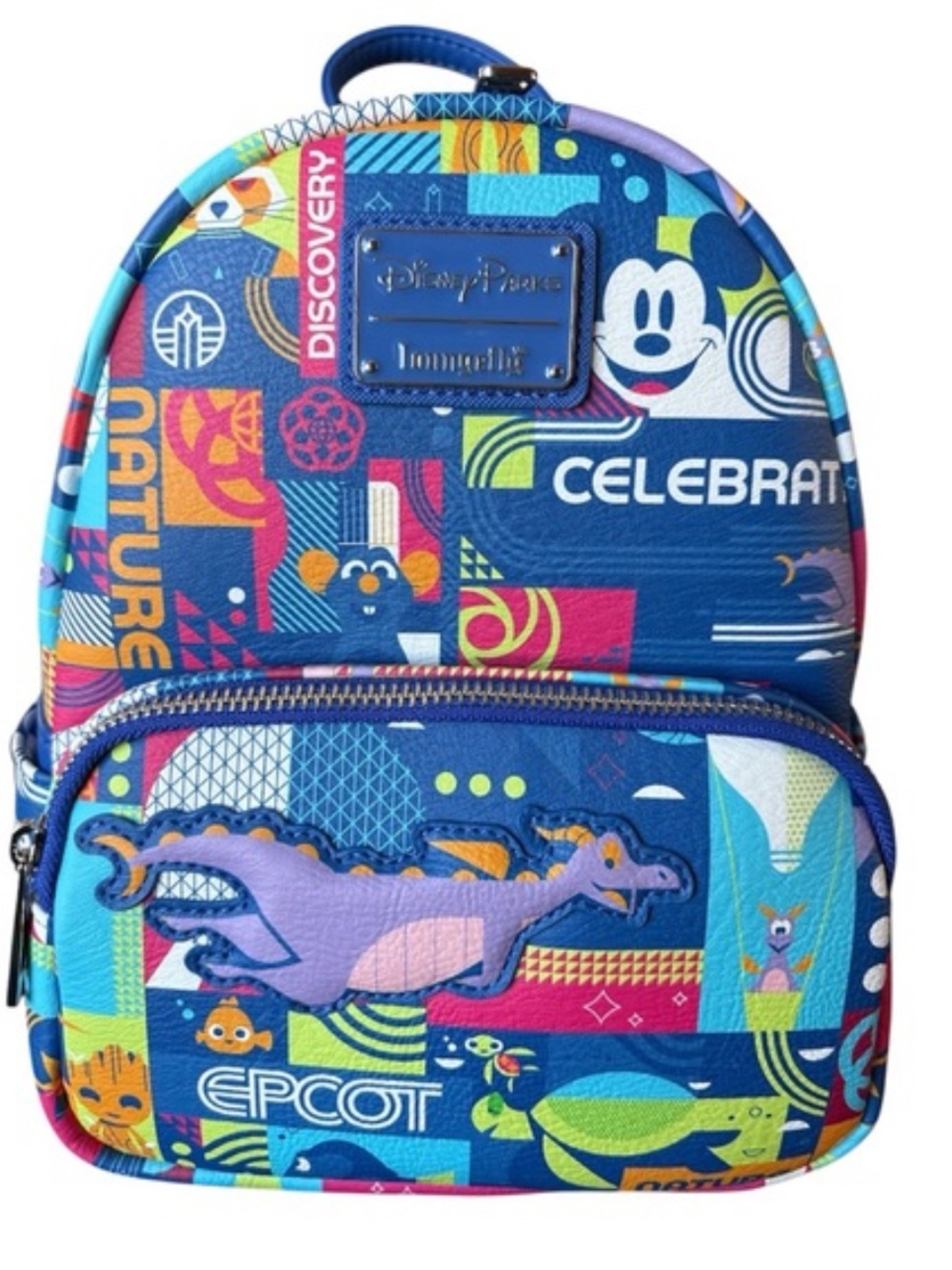Loungefly Disney Parks 2025 EPCOT celebration with Figment, Kids Mini Backpack